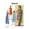 Butterick Sewing Pattern 6351 Misses' Open-Back Tulip Detail Dress & Jumpsuit -OHSEWCRAFTY butterick sewing pattern 6351 misses open back tulip detail dress jumpsuit