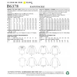 Butterick Sewing Pattern 6378 Misses' Gathered Tops & Tunics With Neck Ties -OHSEWCRAFTY butterick sewing pattern 6378 misses gathered tops tunics with neck ties 1