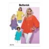 Butterick Sewing Pattern 6456 Misses' Tulip Or Ruffle Sleeve Top -OHSEWCRAFTY butterick sewing pattern 6456 misses tulip or ruffle sleeve top
