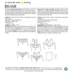 Butterick Sewing Pattern 6468 18" Doll Clothes Ruffled Aprons Dress & Necklace 5 Butterick Sewing Pattern 6468 18" Doll Clothes Ruffled Aprons Dress & Necklace -OHSEWCRAFTY butterick sewing pattern 6468 18 doll clothes ruffled aprons dress necklace 1