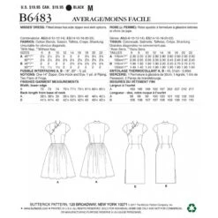 Butterick Sewing Pattern 6483 Misses' Dress With Mandarin Collar & Skirt Options -OHSEWCRAFTY butterick sewing pattern 6483 misses dress with mandarin collar skirt options 1