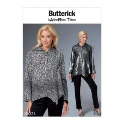 Butterick Sewing Pattern 6521 Misses' Top With Asymmetrical Hem