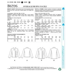 Butterick Sewing Pattern 6596 Misses' Fitted Jackets With Side Zip -OHSEWCRAFTY butterick sewing pattern 6596 misses fitted jackets with side zip 1