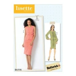 Butterick Sewing Pattern 6598 Misses' Top And Skirt With Front Gather Detail