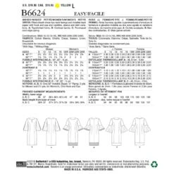 Butterick Sewing Pattern 6624 Women's Petite Dress With Flared Sleeves -OHSEWCRAFTY butterick sewing pattern 6623 women s loose sleeve dress 1