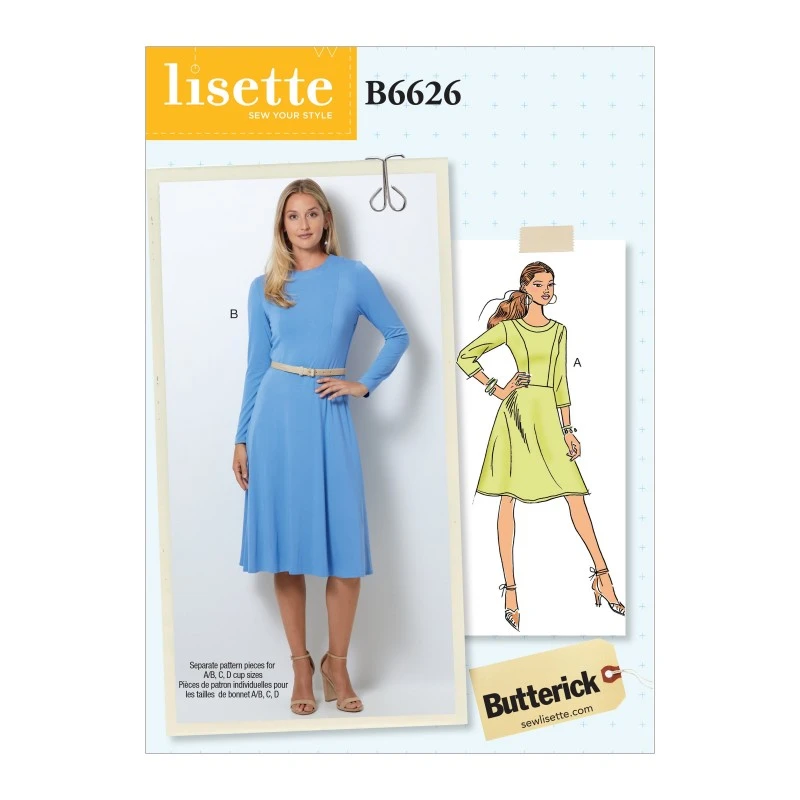 Butterick Sewing Pattern 6626 Women's Petite Dress 3 Butterick Sewing Pattern 6626 Women's Petite Dress