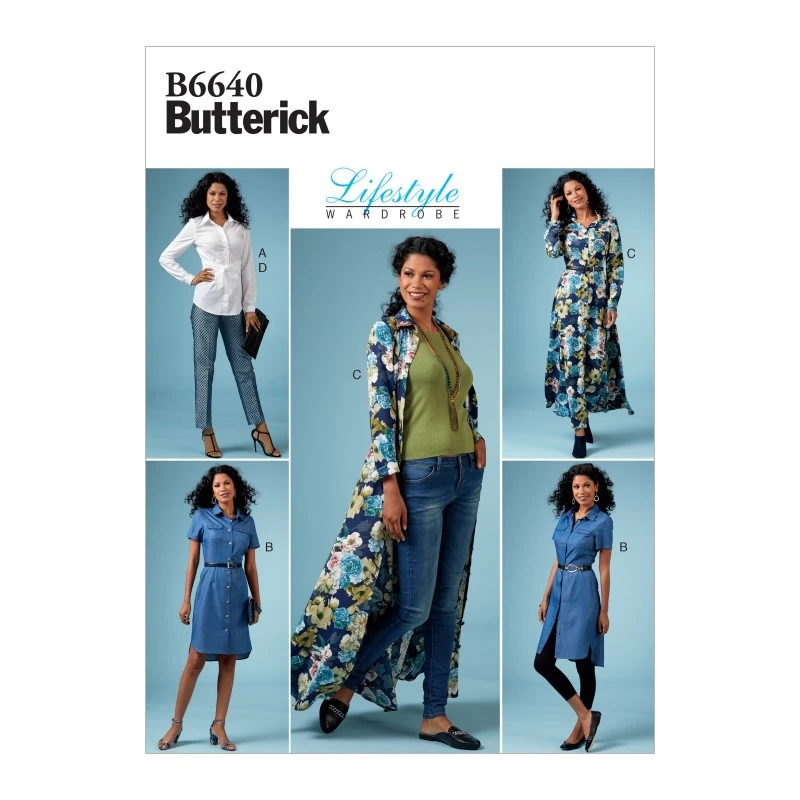 Butterick Sewing Pattern 6640 Women's Petite Top Dress And Trousers 3 Butterick Sewing Pattern 6640 Women's Petite Top Dress And Trousers