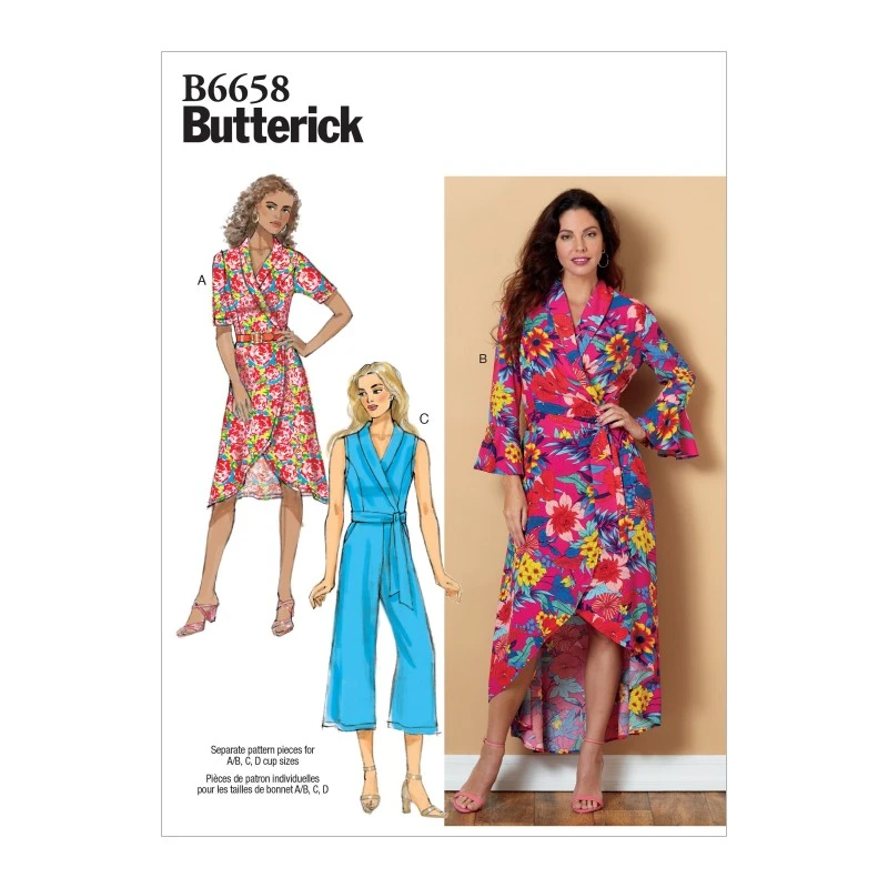 Butterick Sewing Pattern 6658 Misses' Dress Or Jumpsuit With Sash 3 Butterick Sewing Pattern 6658 Misses' Dress Or Jumpsuit With Sash