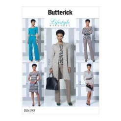 Butterick Sewing Pattern B6495 Misses’ Top, Dress, Jumpsuit, Jacket And Trousers