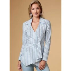 Butterick Sewing Pattern B6629 Misses’ Fitted Top With Front Button Closure (DJL) -OHSEWCRAFTY butterick sewing pattern b6629 misses fitted top with front button closure 2