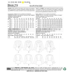 Butterick Sewing Pattern B6629 Misses’ Fitted Top With Front Button Closure (DJL)
