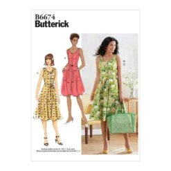 Butterick Sewing Pattern B6674 Misses' Dress, Sash And Bag 5 Butterick Sewing Pattern B6674 Misses' Dress, Sash And Bag -OHSEWCRAFTY butterick sewing pattern b6674 misses dress sash and bag 1