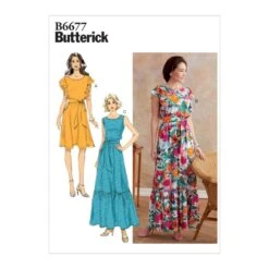 Butterick Sewing Pattern B6677 Misses' Sleeveless Dress & Sash -OHSEWCRAFTY butterick sewing pattern b6677 misses sleeveless dress sash 1 1