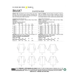 Butterick Sewing Pattern B6687 Misses' Blouses Tops Ruffle Sleeve Variations -OHSEWCRAFTY butterick sewing pattern b6687 misses blouses tops ruffle sleeve variations 1