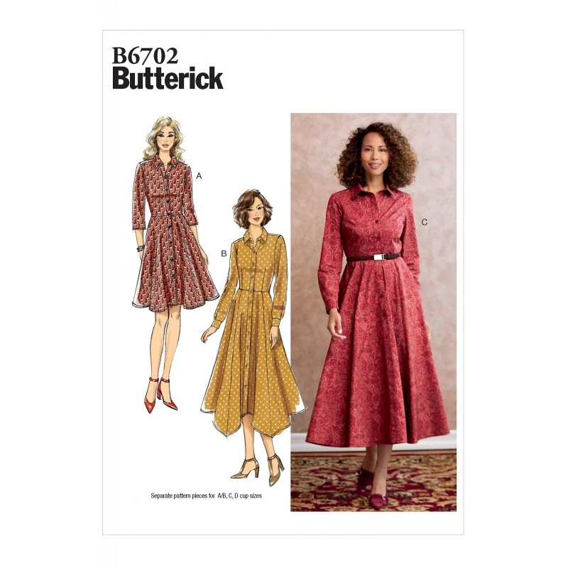 Butterick Sewing Pattern B6702 Misses' Fitted Bodice & Flared Skirt Dress 3 Butterick Sewing Pattern B6702 Misses' Fitted Bodice & Flared Skirt Dress