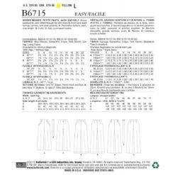Butterick Sewing Pattern B6715 Misses’/Misses’ Petite Trousers, Sash & Belt Easy 9 Butterick Sewing Pattern B6715 Misses’/Misses’ Petite Trousers, Sash & Belt Easy -OHSEWCRAFTY butterick sewing pattern b6715 missesmisses petite trousers sash belt easy 1