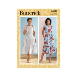 Butterick Sewing Pattern B6722 Misses Loose Fitting Dress With Elasticated Waist -OHSEWCRAFTY butterick sewing pattern b6722 misses loose fitting dress with elasticated waist 1
