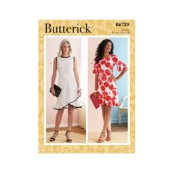 Butterick Sewing Pattern B6729 Misses’ Dress Waistband And Hemline Flounces