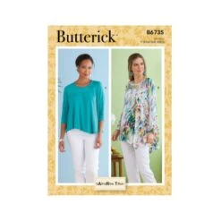 Butterick Sewing Pattern B6735 Misses’ Top With Seam Detail Variations