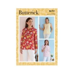 Butterick Sewing Pattern B6751 Misses/Petite Pullover Top With Sleeve Variations
