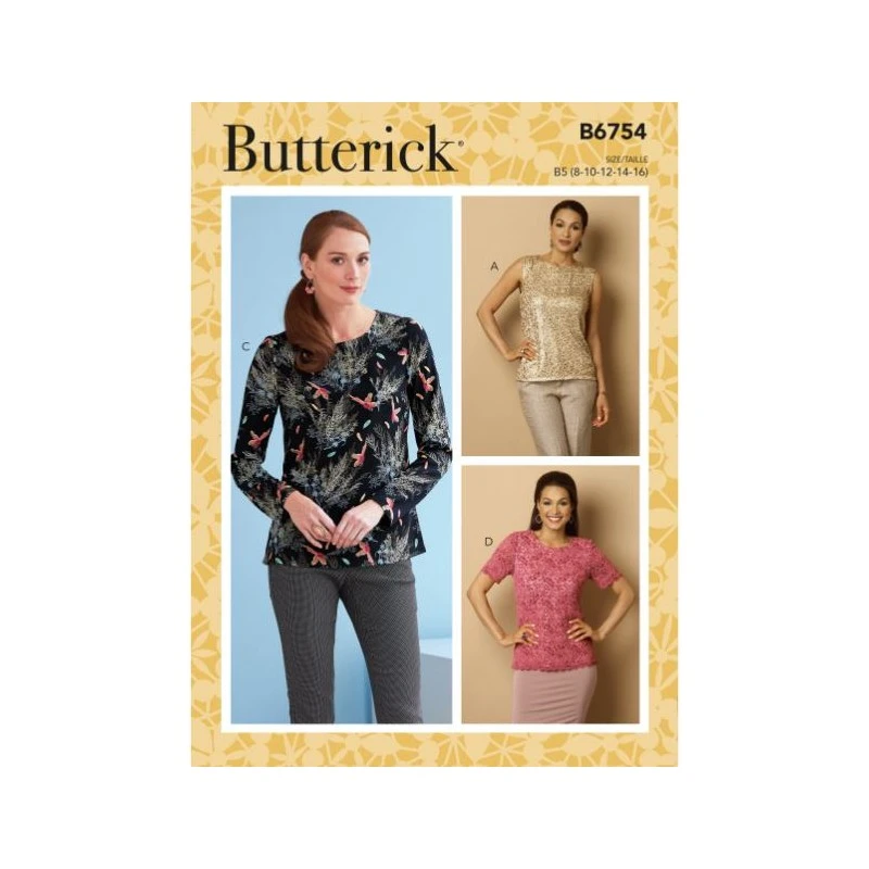 Butterick Sewing Pattern B6754 Misses' Semi Fitted Top With Key Hole Closure 3 Butterick Sewing Pattern B6754 Misses' Semi Fitted Top With Key Hole Closure