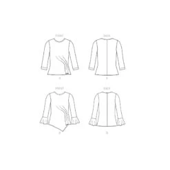 Butterick Sewing Pattern B6788 Misses' Stretch Knit Top Side Gather Hem Options -OHSEWCRAFTY butterick sewing pattern b6788 misses stretch knit top side gather hem options 2