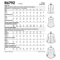 Butterick Sewing Pattern B6792 Misses' Swing Blouse Shirt Button Front Loose Fit -OHSEWCRAFTY butterick sewing pattern b6792 misses swing blouse shirt button front loose fit 2