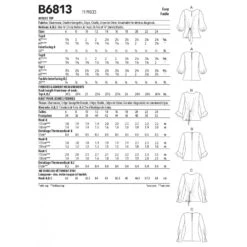 Butterick Sewing Pattern B6813 Misses' Top With Tie Front Detail Sleeve Options -OHSEWCRAFTY butterick sewing pattern b6813 misses top with tie front detail sleeve options 1
