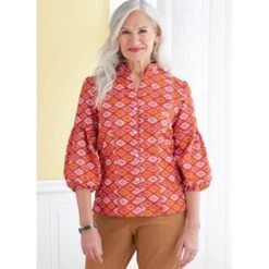 Butterick Sewing Pattern B6816 Misses’ Button Front Top With Sleeve Variations -OHSEWCRAFTY butterick sewing pattern b6816 misses button front top with sleeve variations 2