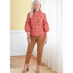 Butterick Sewing Pattern B6816 Misses’ Button Front Top With Sleeve Variations -OHSEWCRAFTY butterick sewing pattern b6816 misses button front top with sleeve variations 5