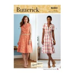 Butterick Sewing Pattern B6843 Misses' Shirt Dress Semi Fitted Bodice