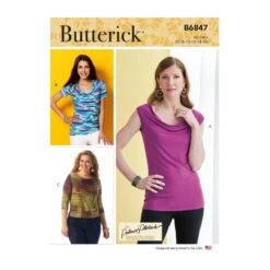 Butterick Sewing Pattern B6847 Misses' Cow Neck Top Draped Front