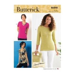 Butterick Sewing Pattern B6848 Misses' Close Fitting T Shirt Tank Tops
