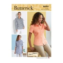 Butterick Sewing Pattern B6852 Misses' Button Down Semi Fitted Shirt Back Yoke