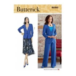 Butterick Sewing Pattern B6860 Misses Jacket Blazer Wrap Skirt Wide Leg Trousers