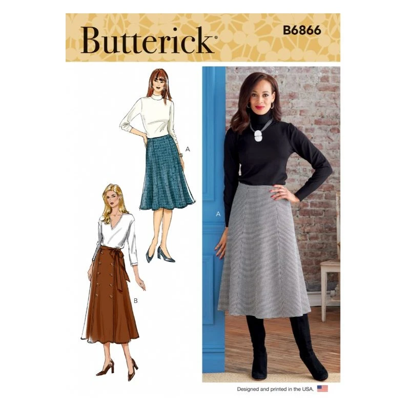 Butterick Sewing Pattern B6866 Misses Princess Seam Skirt In Two Lengths 3 Butterick Sewing Pattern B6866 Misses Princess Seam Skirt In Two Lengths