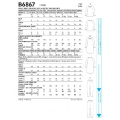 Butterick Sewing Pattern B6867 Misses Mens Childrens Top Tunic Trousers 5 Butterick Sewing Pattern B6867 Misses Mens Childrens Top Tunic Trousers -OHSEWCRAFTY butterick sewing pattern b6867 misses mens childrens top tunic trousers 1