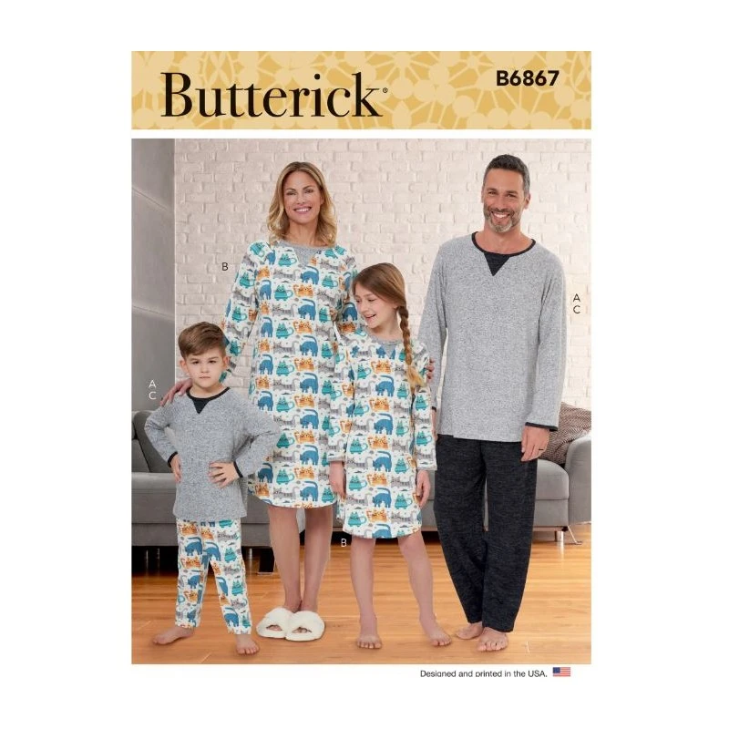 Butterick Sewing Pattern B6867 Misses Mens Childrens Top Tunic Trousers 3 Butterick Sewing Pattern B6867 Misses Mens Childrens Top Tunic Trousers