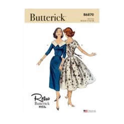 Butterick Sewing Pattern B6870 Misses Dress 1950s Vintage Retro Skirt Variations