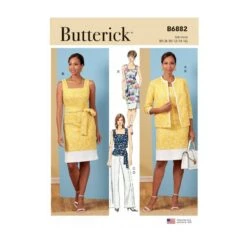 Butterick Sewing Pattern B6882 Misses' Open Front Short Jacket Dress Top
