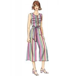 Butterick Sewing Pattern B6890 Misses’ Button Front Dress, Jumpsuit And Sash -OHSEWCRAFTY butterick sewing pattern b6890 misses button front dress jumpsuit and sash 2