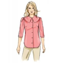 Butterick Sewing Pattern B6895 Misses’ Button Front Top With Sleeve Variations -OHSEWCRAFTY butterick sewing pattern b6895 misses button front top with sleeve variations 3