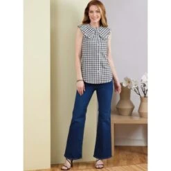 Butterick Sewing Pattern B6895 Misses’ Button Front Top With Sleeve Variations -OHSEWCRAFTY butterick sewing pattern b6895 misses button front top with sleeve variations 4