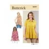 Butterick Sewing Pattern B6897 Misses’ Button Front Top With Sleeve Variations -OHSEWCRAFTY butterick sewing pattern b6897 misses button front top with sleeve variations