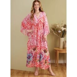 Butterick Sewing Pattern B6900 Misses’ V-Neck Caftans With Length Variations -OHSEWCRAFTY butterick sewing pattern b6900 misses v neck caftans with length variations 1