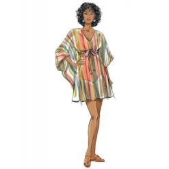 Butterick Sewing Pattern B6900 Misses’ V-Neck Caftans With Length Variations -OHSEWCRAFTY butterick sewing pattern b6900 misses v neck caftans with length variations 3