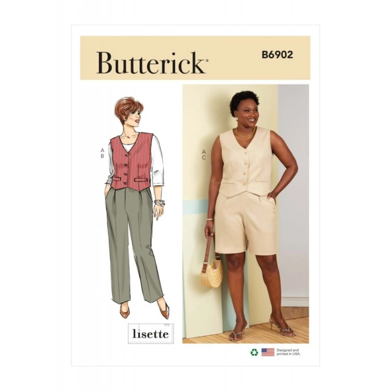 Butterick Sewing Pattern B6902 Lisette Women’s Waistcoat, Trousers And Shorts 3 Butterick Sewing Pattern B6902 Lisette Women’s Waistcoat, Trousers And Shorts