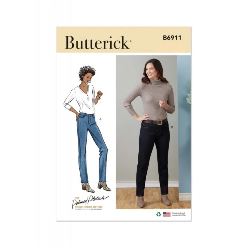 Butterick Sewing Pattern B6911 Misses’ Jeans With Side Pockets By Palmer/Pletsch 3 Butterick Sewing Pattern B6911 Misses’ Jeans With Side Pockets By Palmer/Pletsch