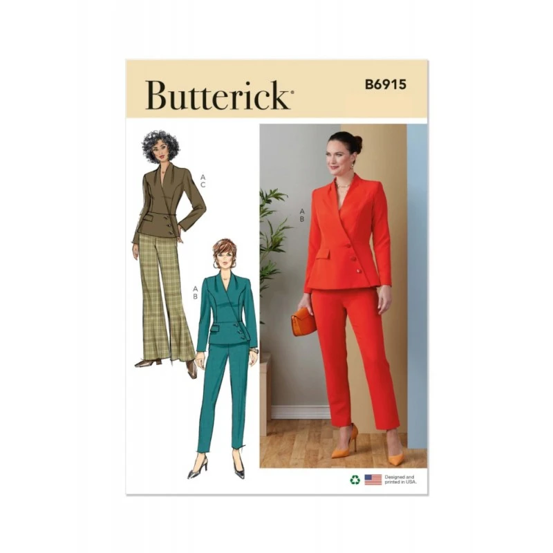 Butterick Sewing Pattern B6915 Misses’ Classic Two-Piece Jacket & Trousers Suit 3 Butterick Sewing Pattern B6915 Misses’ Classic Two-Piece Jacket & Trousers Suit