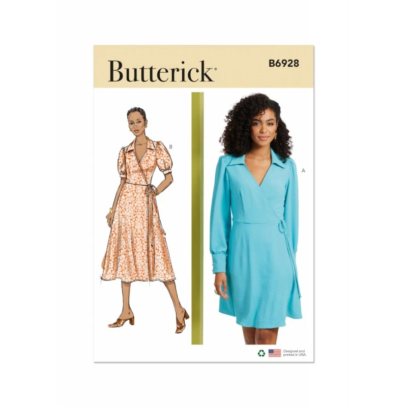 Butterick Sewing Pattern B6928 Misses' A-Line Wrap Dress In Two Lengths 3 Butterick Sewing Pattern B6928 Misses' A-Line Wrap Dress In Two Lengths